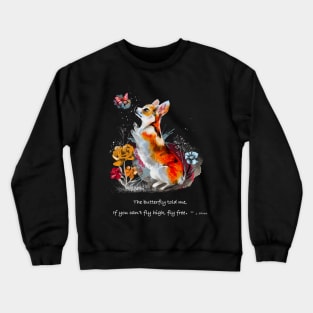 Corgi Dog In Messy Watercolor Crewneck Sweatshirt